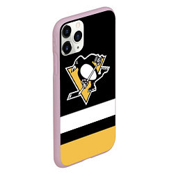 Чехол iPhone 11 Pro матовый Pittsburgh Penguins: Black, цвет: 3D-розовый — фото 2