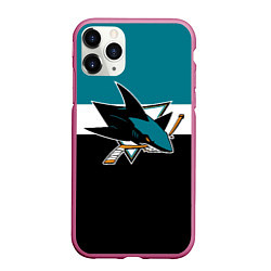 Чехол iPhone 11 Pro матовый San Jose Sharks, цвет: 3D-малиновый