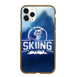 Чехол iPhone 11 Pro матовый Лыжный спорт, цвет: 3D-коричневый