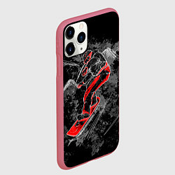 Чехол iPhone 11 Pro матовый Сноубордист, цвет: 3D-малиновый — фото 2