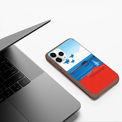 Чехол iPhone 11 Pro матовый Россия: Триколор армии, цвет: 3D-коричневый — фото 2