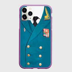 Чехол iPhone 11 Pro матовый Китель, цвет: 3D-фиолетовый