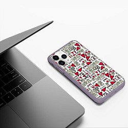 Чехол iPhone 11 Pro матовый Love Words, цвет: 3D-серый — фото 2