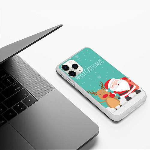 Чехол iPhone 11 Pro матовый Merry Christmas / 3D-Белый – фото 3