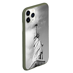 Чехол iPhone 11 Pro матовый Статуя Свободы, цвет: 3D-темно-зеленый — фото 2