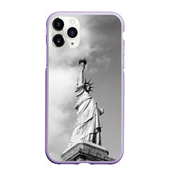 Чехол iPhone 11 Pro матовый Статуя Свободы, цвет: 3D-светло-сиреневый