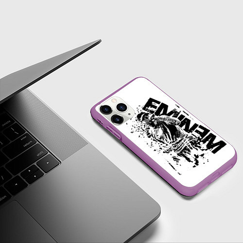 Чехол iPhone 11 Pro матовый Eminem Rap / 3D-Фиолетовый – фото 3