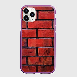 Чехол iPhone 11 Pro матовый Кирпич, цвет: 3D-фиолетовый