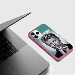 Чехол iPhone 11 Pro матовый Дэвид Боуи: тишина, цвет: 3D-малиновый — фото 2
