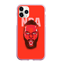 Чехол iPhone 11 Pro матовый NBA, цвет: 3D-розовый