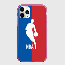 Чехол iPhone 11 Pro матовый Эмблема NBA, цвет: 3D-малиновый