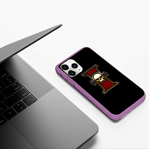 Чехол iPhone 11 Pro матовый Инсигния / 3D-Фиолетовый – фото 3