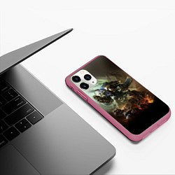 Чехол iPhone 11 Pro матовый Титан, цвет: 3D-малиновый — фото 2