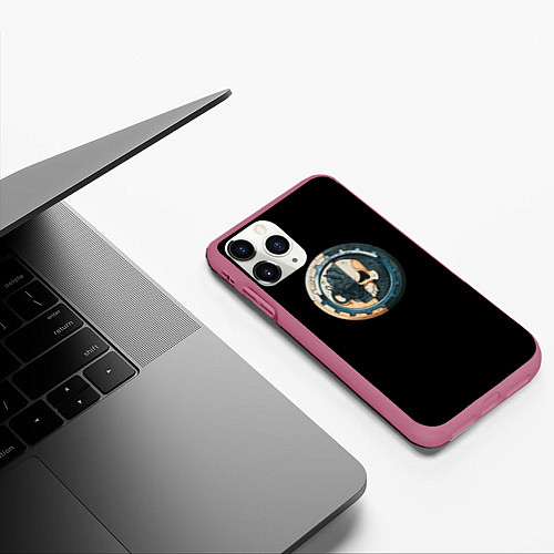 Чехол iPhone 11 Pro матовый Adeptus Mechanicus / 3D-Малиновый – фото 3