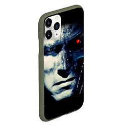 Чехол iPhone 11 Pro матовый Взгляд Терминатора, цвет: 3D-темно-зеленый — фото 2
