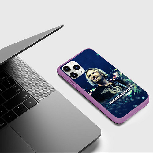 Чехол iPhone 11 Pro матовый Nickelback: Chad Kroeger / 3D-Фиолетовый – фото 3