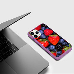 Чехол iPhone 11 Pro матовый Berries, цвет: 3D-фиолетовый — фото 2