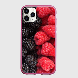 Чехол iPhone 11 Pro матовый Ягодная, цвет: 3D-малиновый