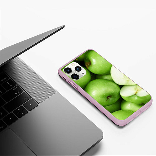 Чехол iPhone 11 Pro матовый Яблочная / 3D-Розовый – фото 3