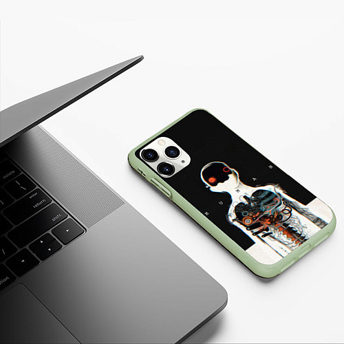 Чехол iPhone 11 Pro матовый Three Days Grace: Skeleton / 3D-Салатовый – фото 3