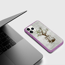 Чехол iPhone 11 Pro матовый Three Days Grace: Tree, цвет: 3D-фиолетовый — фото 2