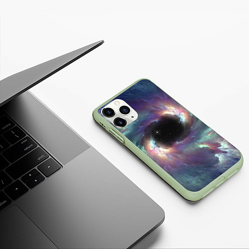 Чехол iPhone 11 Pro матовый Star light space / 3D-Салатовый – фото 3