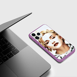 Чехол iPhone 11 Pro матовый Мадонна, цвет: 3D-фиолетовый — фото 2