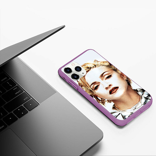 Чехол iPhone 11 Pro матовый Мадонна / 3D-Фиолетовый – фото 3