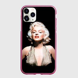 Чехол iPhone 11 Pro матовый Мерлин Монро 2, цвет: 3D-малиновый