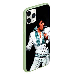 Чехол iPhone 11 Pro матовый Элвис поет, цвет: 3D-салатовый — фото 2