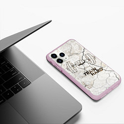 Чехол iPhone 11 Pro матовый Train hard, цвет: 3D-розовый — фото 2