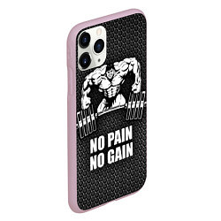 Чехол iPhone 11 Pro матовый No pain, no gain, цвет: 3D-розовый — фото 2