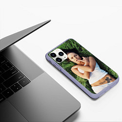 Чехол iPhone 11 Pro матовый Анджелина Джоли, цвет: 3D-светло-сиреневый — фото 2