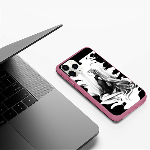 Чехол iPhone 11 Pro матовый Hatsune Miku / 3D-Малиновый – фото 3