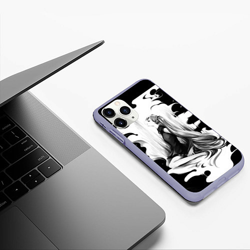 Чехол iPhone 11 Pro матовый Hatsune Miku / 3D-Светло-сиреневый – фото 3