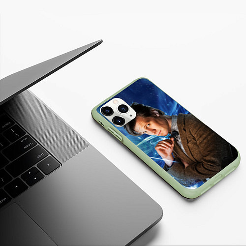 Чехол iPhone 11 Pro матовый 11th Doctor Who / 3D-Салатовый – фото 3