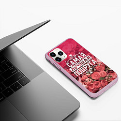 Чехол iPhone 11 Pro матовый Лучшая подруга, цвет: 3D-розовый — фото 2