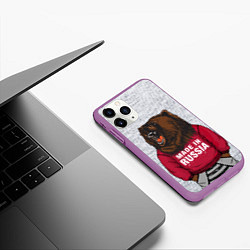 Чехол iPhone 11 Pro матовый Made in Russia, цвет: 3D-фиолетовый — фото 2