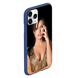 Чехол iPhone 11 Pro матовый Angelina Jolie, цвет: 3D-тёмно-синий — фото 2
