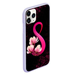 Чехол iPhone 11 Pro матовый 8 марта, цвет: 3D-светло-сиреневый — фото 2