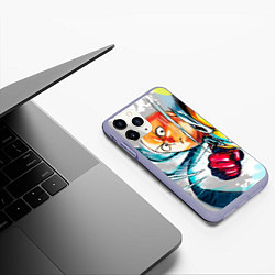 Чехол iPhone 11 Pro матовый One Punch Man Rage, цвет: 3D-светло-сиреневый — фото 2