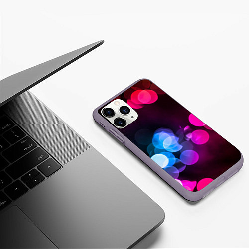 Чехол iPhone 11 Pro матовый Light Spots / 3D-Серый – фото 3