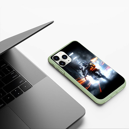 Чехол iPhone 11 Pro матовый Battlefield Hardline / 3D-Салатовый – фото 3
