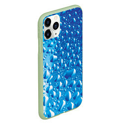 Чехол iPhone 11 Pro матовый Капли воды, цвет: 3D-салатовый — фото 2