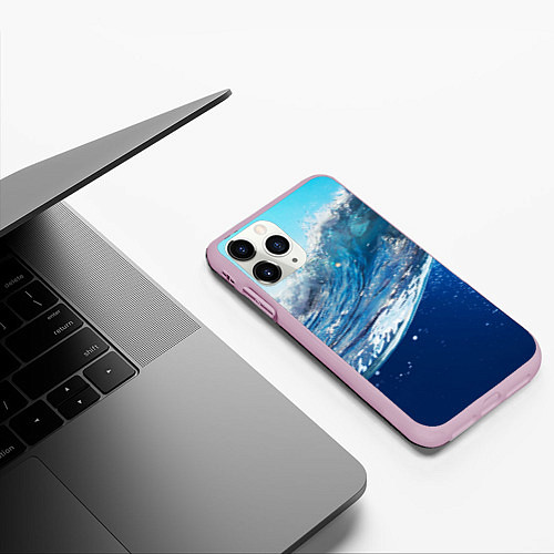 Чехол iPhone 11 Pro матовый Стихия воды / 3D-Розовый – фото 3