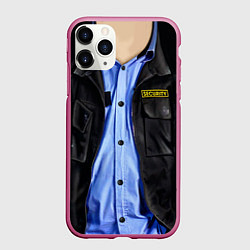 Чехол iPhone 11 Pro матовый Форма SECURITY, цвет: 3D-малиновый