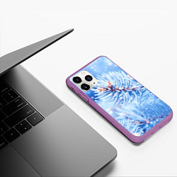 Чехол iPhone 11 Pro матовый Снежные иголки, цвет: 3D-фиолетовый — фото 2