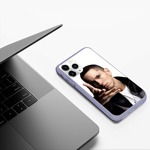 Чехол iPhone 11 Pro матовый Eminem / 3D-Светло-сиреневый – фото 3