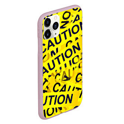 Чехол iPhone 11 Pro матовый Caution, цвет: 3D-розовый — фото 2