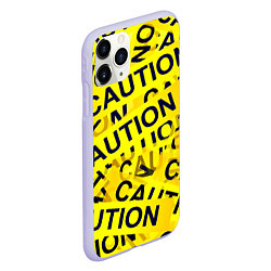 Чехол iPhone 11 Pro матовый Caution, цвет: 3D-светло-сиреневый — фото 2